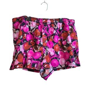 NWT Victorias Secret Pink Flannel Boxy Pajama Short Womens XL Pink Fire Ornament